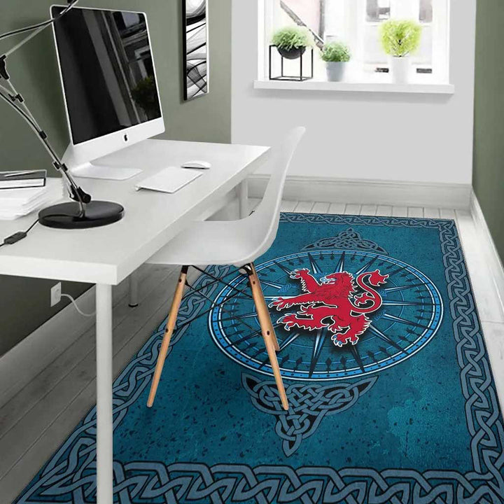 Scotland Celtic Area Rug Celtic Compass With Scottish Lion