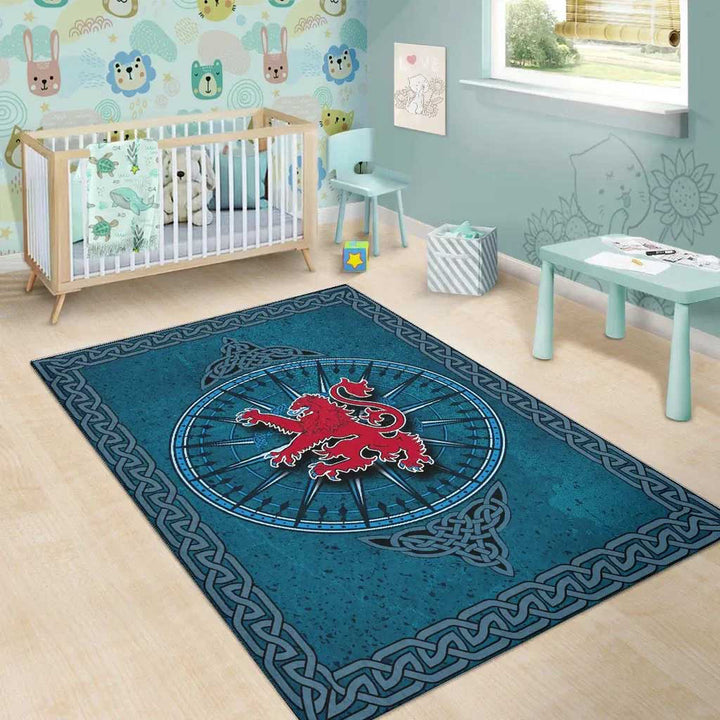 Scotland Celtic Area Rug Celtic Compass With Scottish Lion
