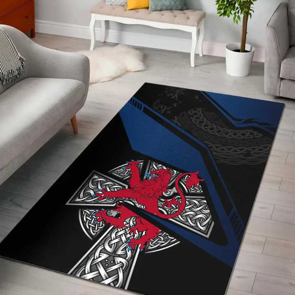 Scotland Celtic Area Rug Celtic Cross and Lion