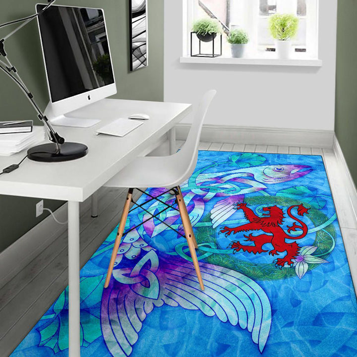 Scotland Celtic Area Rug Celtic Fish With Lion