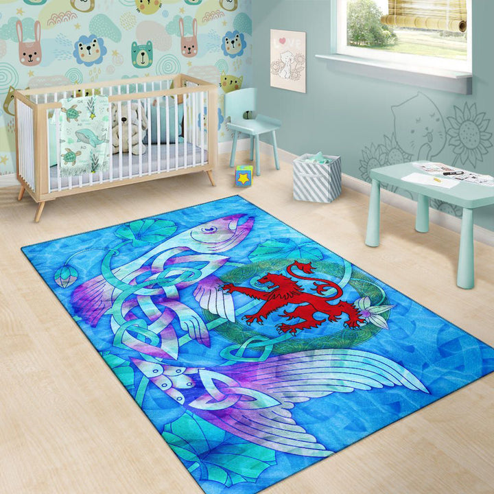 Scotland Celtic Area Rug Celtic Fish With Lion