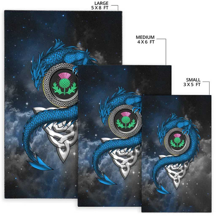 Scotland Celtic Area Rug Dragon and Thistle With Celtic