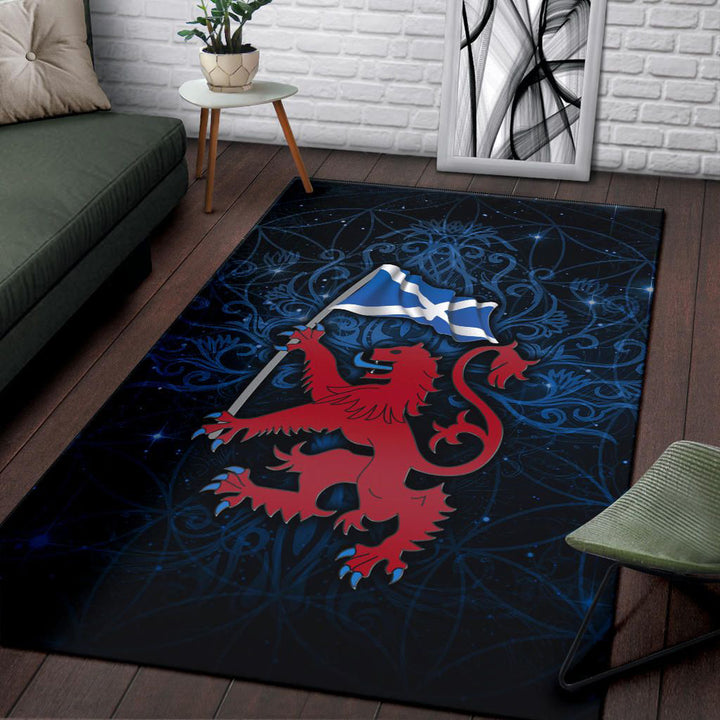 Scotland Celtic Area Rug Lion Rampant With Scotland Flag