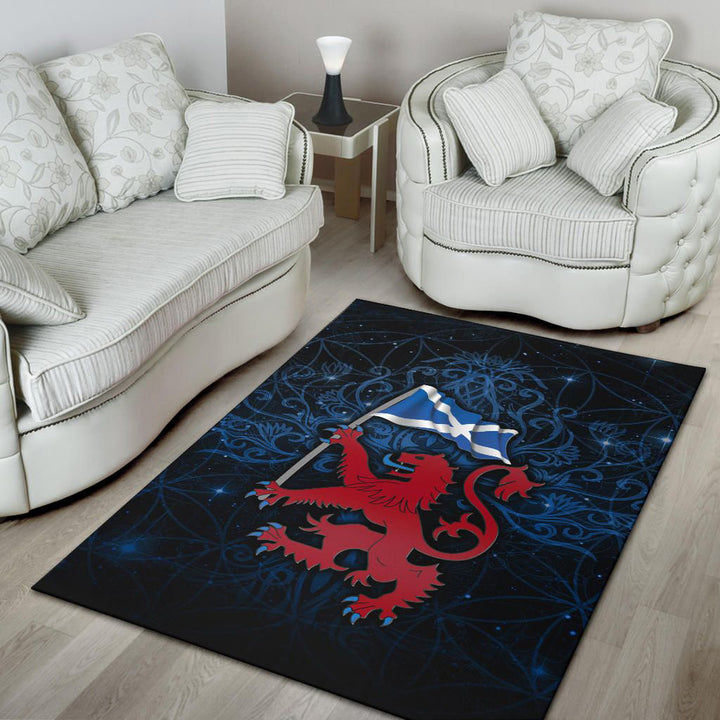 Scotland Celtic Area Rug Lion Rampant With Scotland Flag