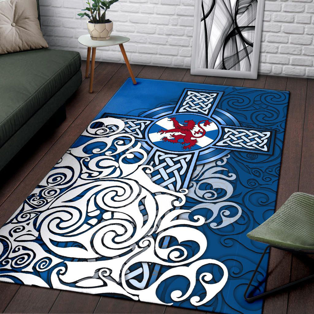 Scotland Celtic Area Rug Scottish Flag and Lion | Celticprime.com ...