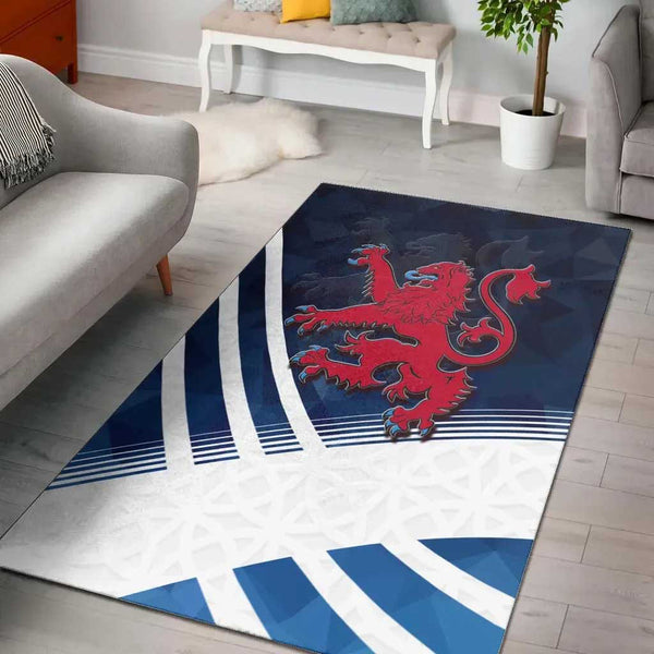 Scotland Celtic Area Rug Scottish Flag Lion Polygon