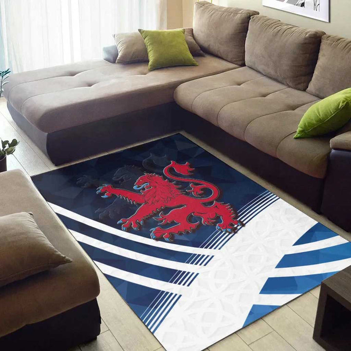 Scotland Celtic Area Rug Scottish Flag Lion Polygon