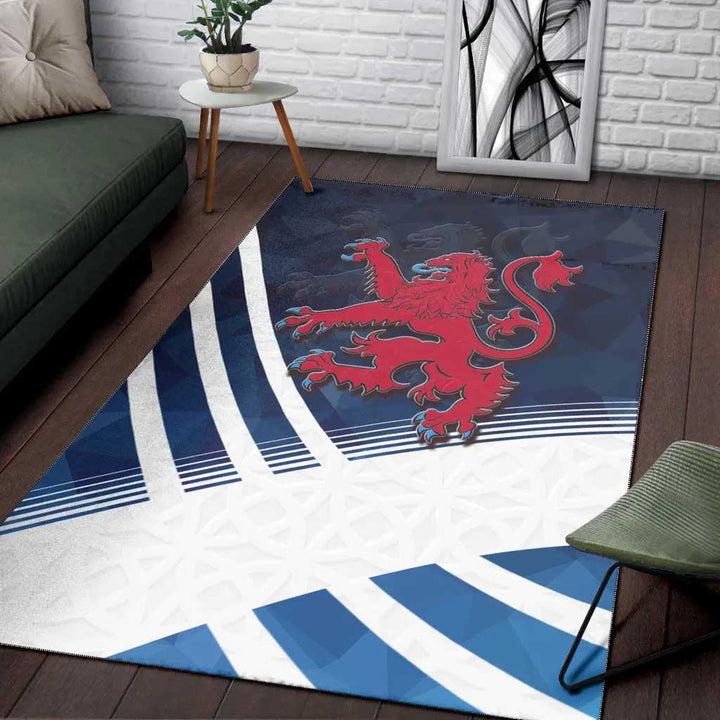 Scotland Celtic Area Rug Scottish Flag Lion Polygon