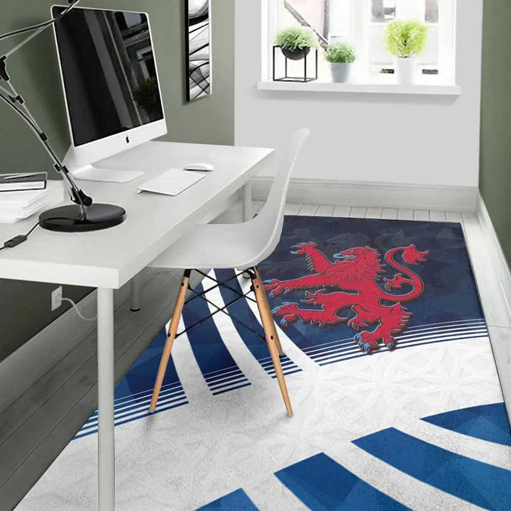 Scotland Celtic Area Rug Scottish Flag Lion Polygon