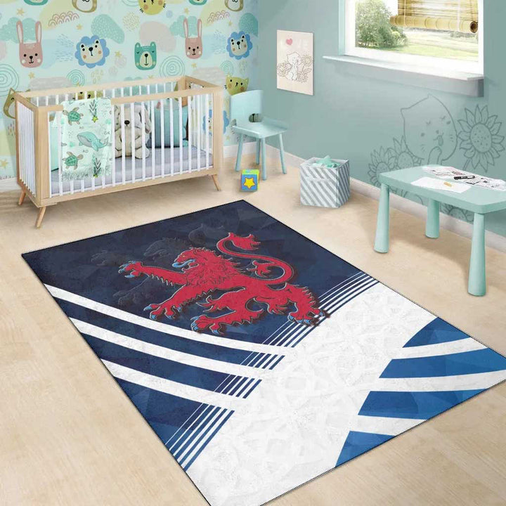 Scotland Celtic Area Rug Scottish Flag Lion Polygon