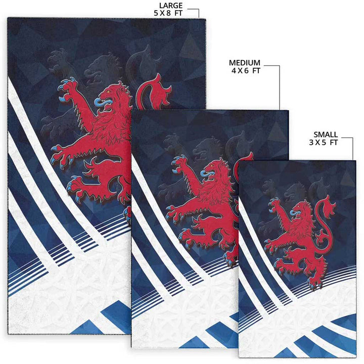 Scotland Celtic Area Rug Scottish Flag Lion Polygon