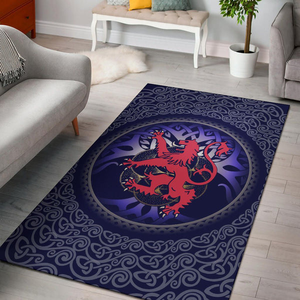 Scotland Celtic Area Rug Scottish Lion and Tree of Life