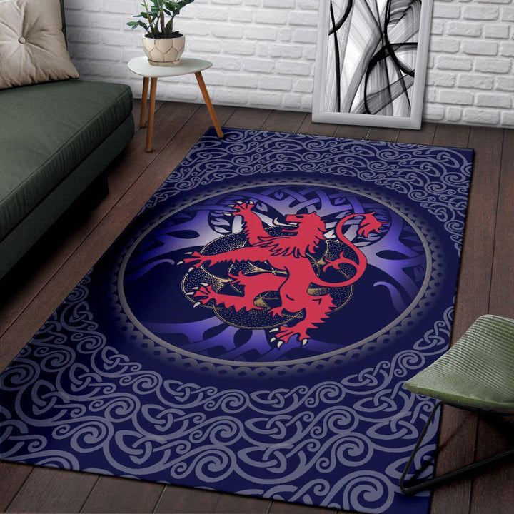 Scotland Celtic Area Rug Scottish Lion and Tree of Life