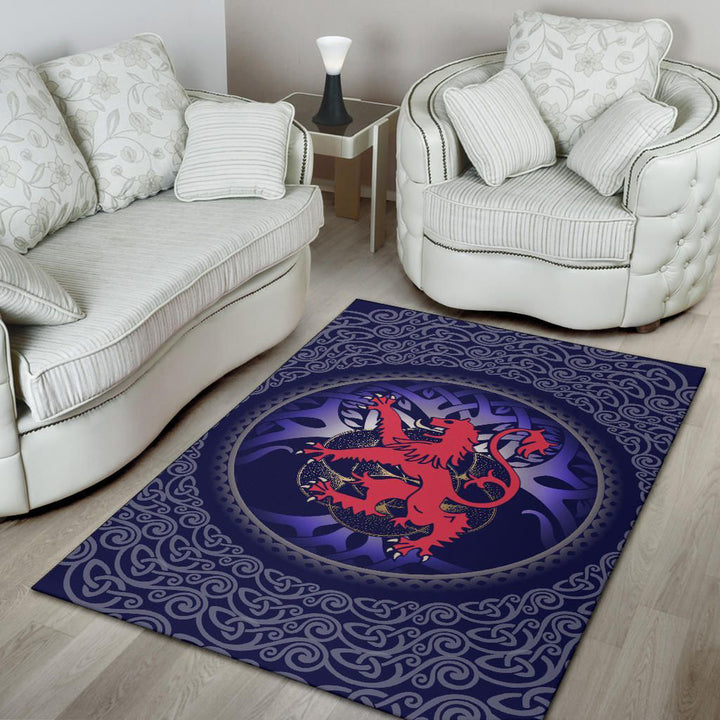 Scotland Celtic Area Rug Scottish Lion and Tree of Life