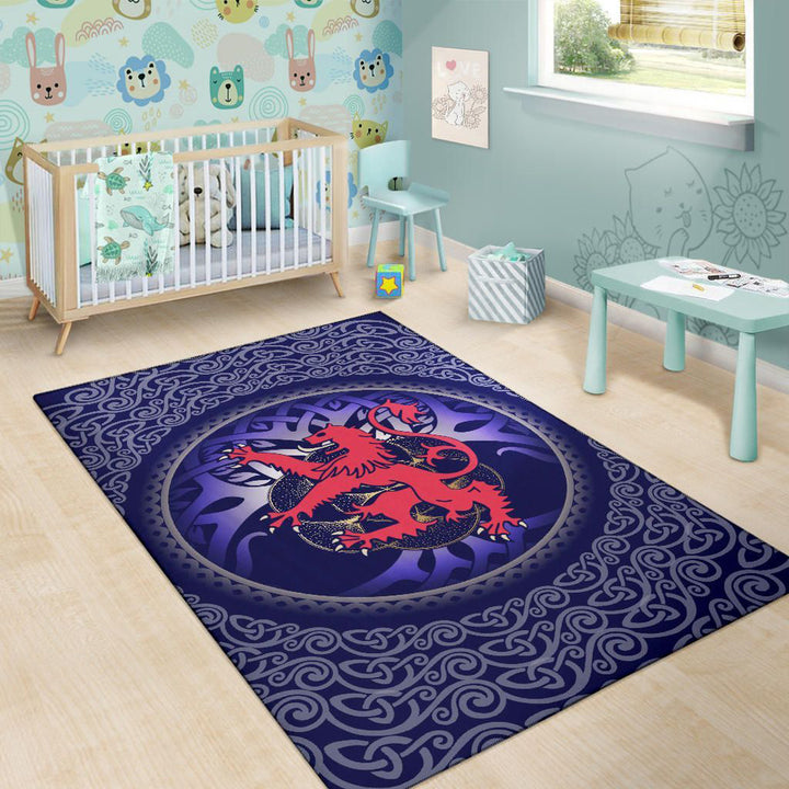 Scotland Celtic Area Rug Scottish Lion and Tree of Life