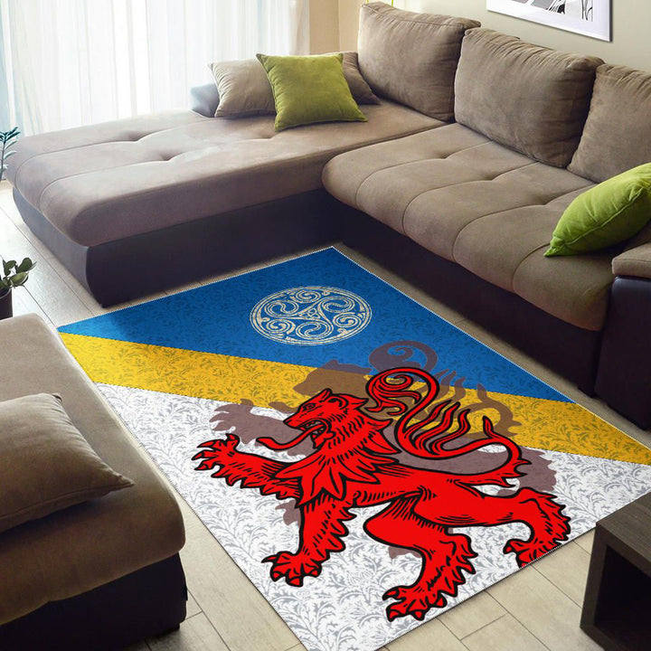 Scotland Celtic Area Rug Scottish Lion and Triskele