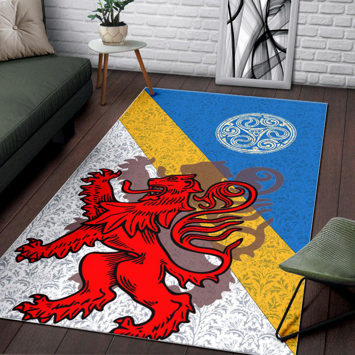Scotland Celtic Area Rug Scottish Lion and Triskele