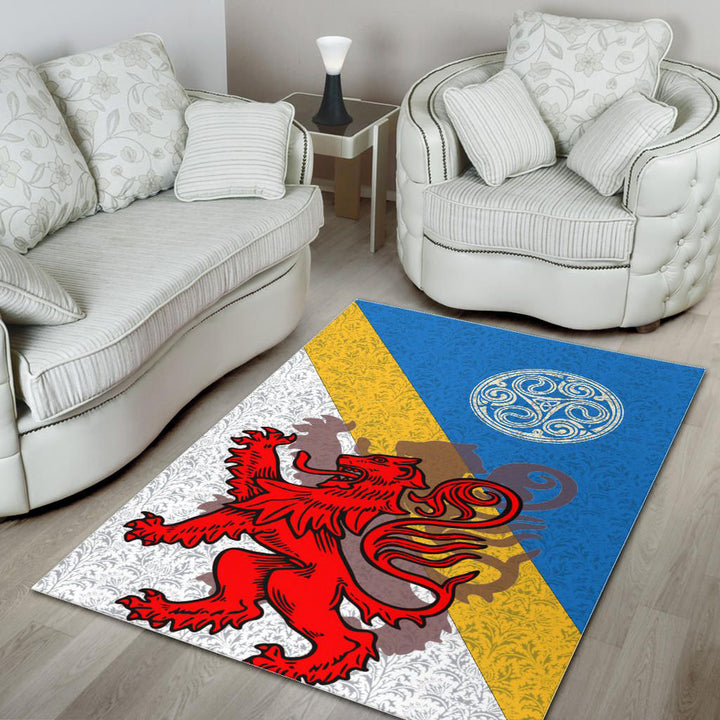 Scotland Celtic Area Rug Scottish Lion and Triskele