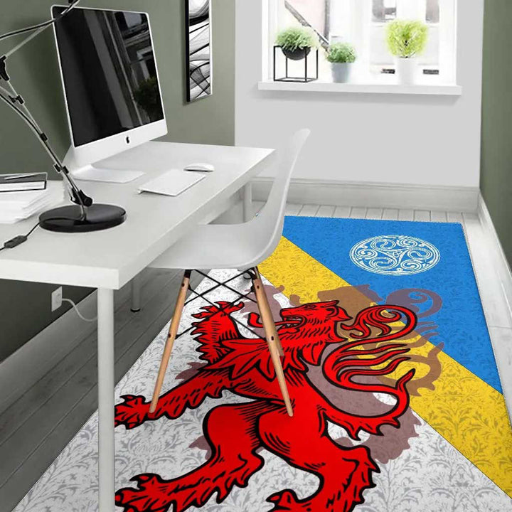 Scotland Celtic Area Rug Scottish Lion and Triskele