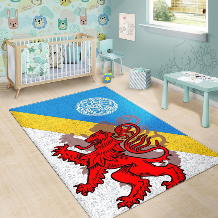Scotland Celtic Area Rug Scottish Lion and Triskele