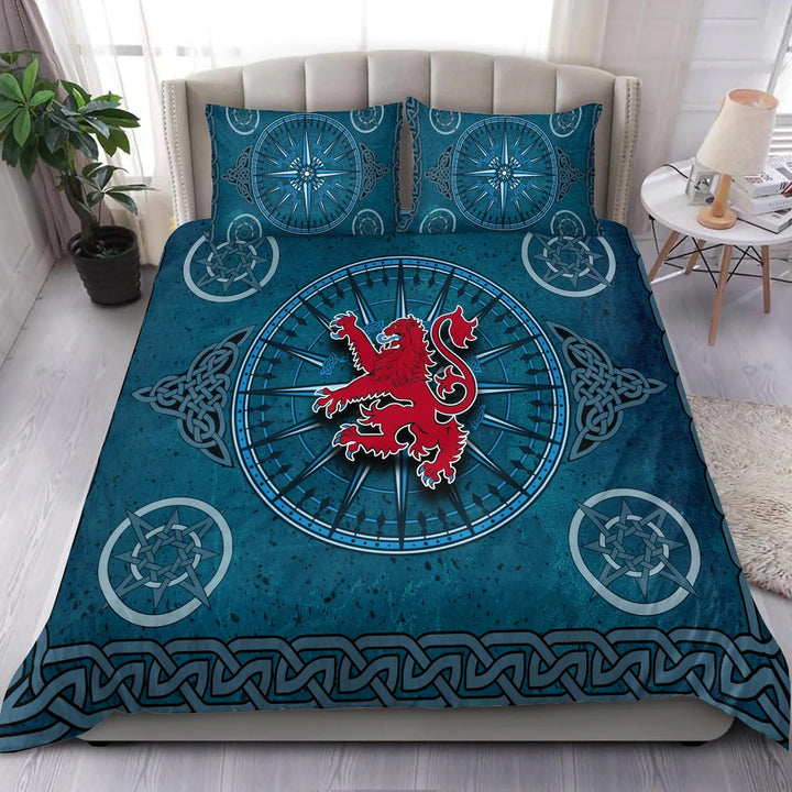 Scotland Celtic Bedding Set - Celtic Compass With Scottish Lion