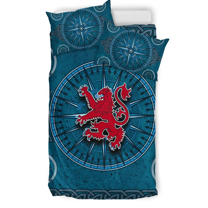 Scotland Celtic Bedding Set - Celtic Compass With Scottish Lion