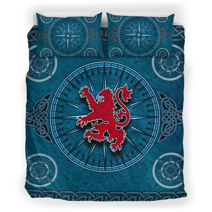 Scotland Celtic Bedding Set - Celtic Compass With Scottish Lion