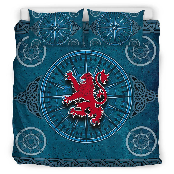 Scotland Celtic Bedding Set - Celtic Compass With Scottish Lion