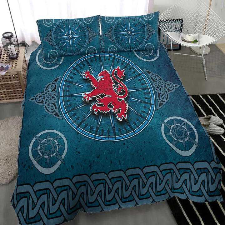 Scotland Celtic Bedding Set - Celtic Compass With Scottish Lion