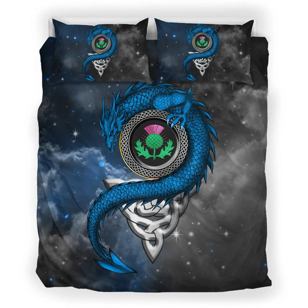 Scotland Celtic Bedding Set - Dragon and Thistle With Celtic