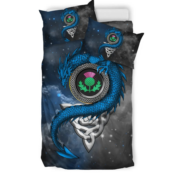 Scotland Celtic Bedding Set - Dragon and Thistle With Celtic