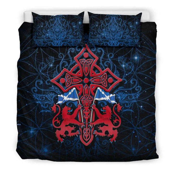Scotland Celtic Bedding Set - Lion Rampant With Celtic Tree and Cross