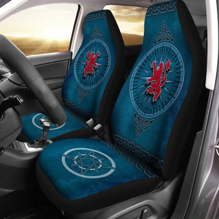 Scotland Celtic Car Seat Covers Celtic Compass With Scottish Lion