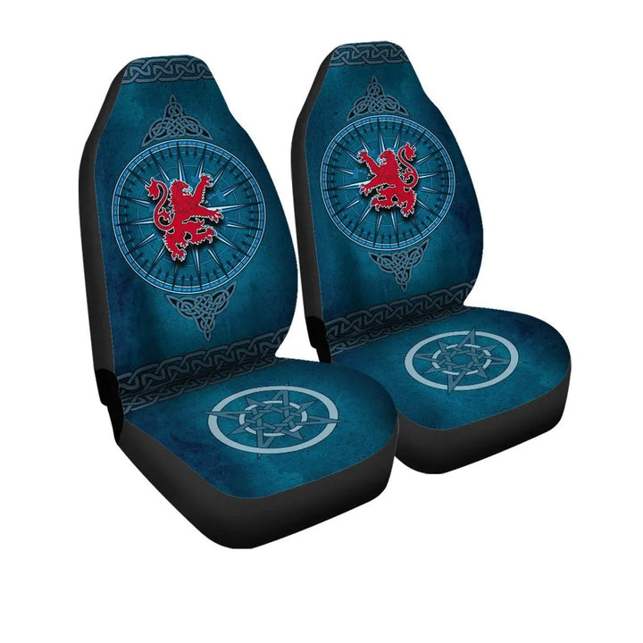 Scotland Celtic Car Seat Covers Celtic Compass With Scottish Lion
