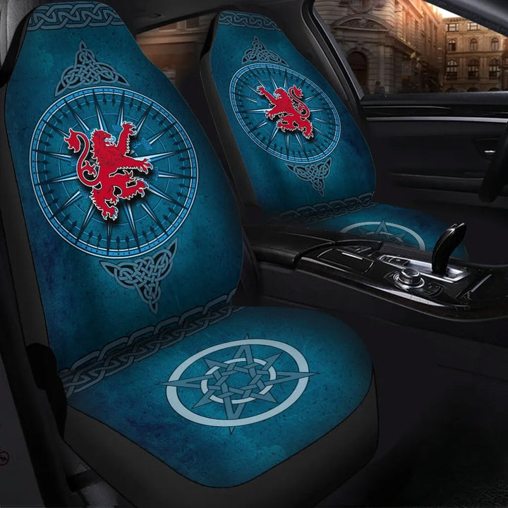 Scotland Celtic Car Seat Covers Celtic Compass With Scottish Lion