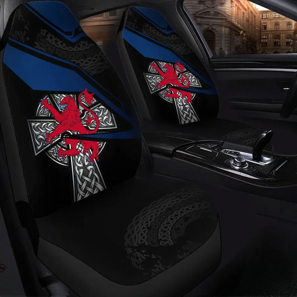 Scotland Celtic Car Seat Covers Celtic Cross and Lion