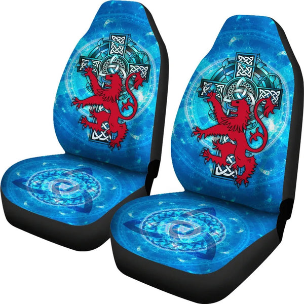 Scotland Celtic Car Seat Covers Scottish Lion With Celtic Cross