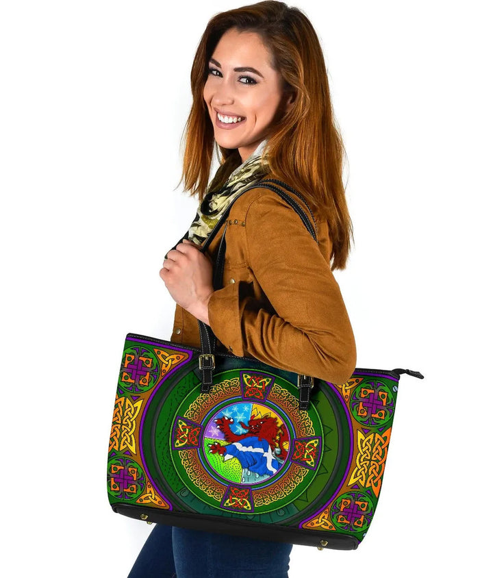 Scotland Celtic Leather Tote - Celtic Elements