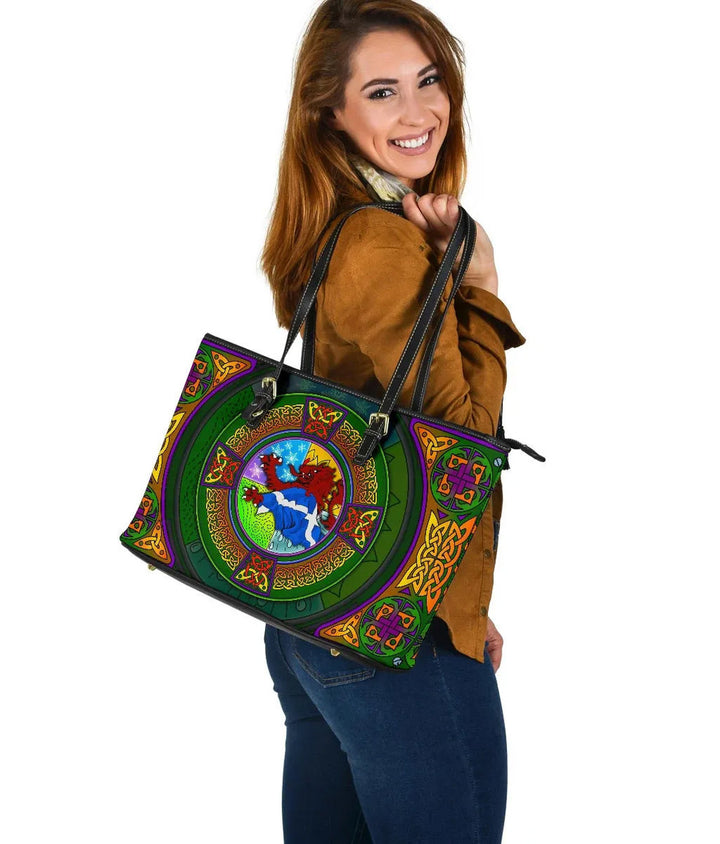 Scotland Celtic Leather Tote - Celtic Elements