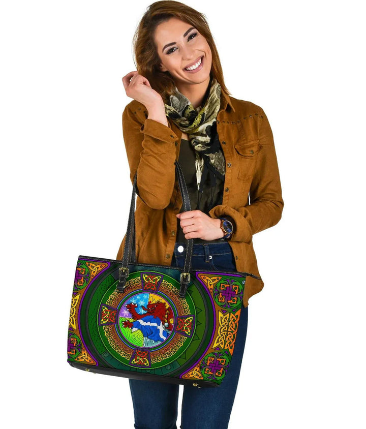 Scotland Celtic Leather Tote - Celtic Elements