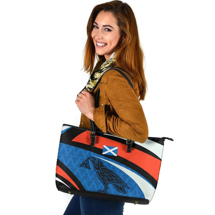 Scotland Celtic Leather Tote Bag - Legend of Scotland