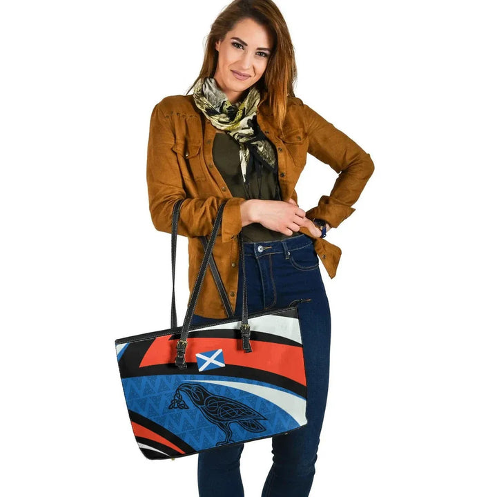 Scotland Celtic Leather Tote Bag - Legend of Scotland