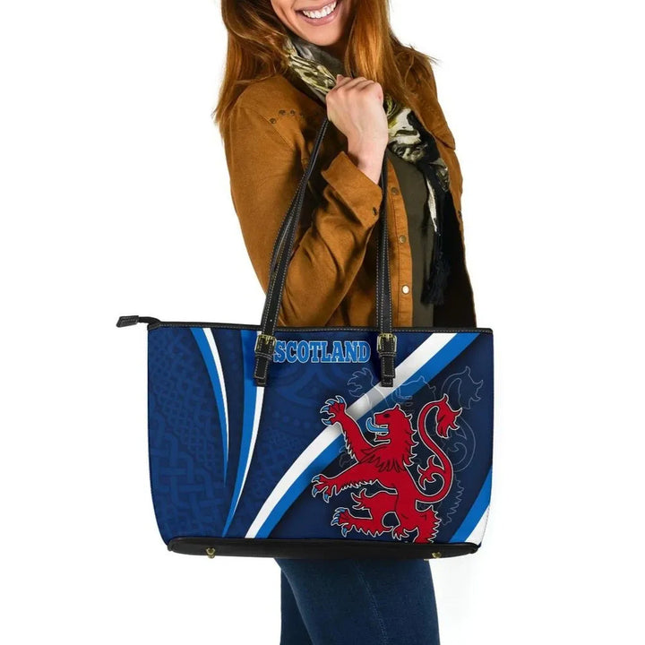 Scotland Celtic Leather Tote Bag - Proud To Be Scottish