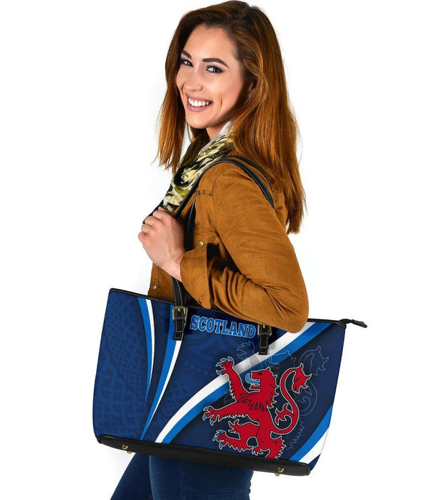 Scotland Celtic Leather Tote Bag - Proud To Be Scottish
