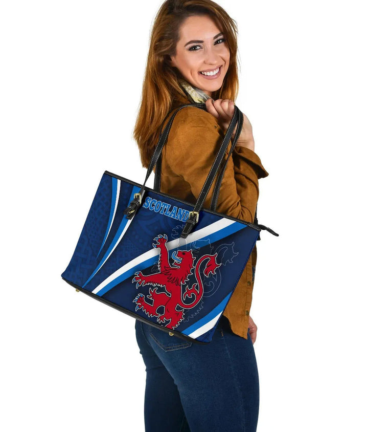 Scotland Celtic Leather Tote Bag - Proud To Be Scottish