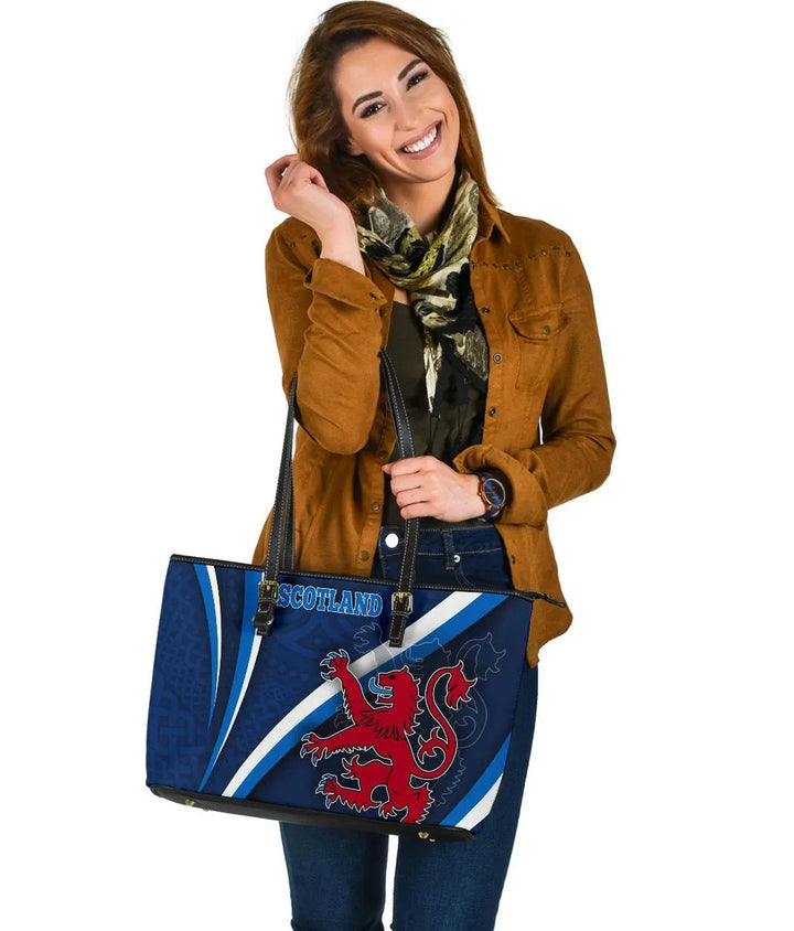 Scotland Celtic Leather Tote Bag - Proud To Be Scottish