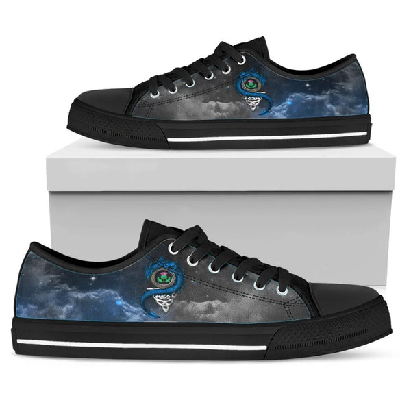 Scotland Celtic Low Top Shoes - Dragon & Thistle With Celtic