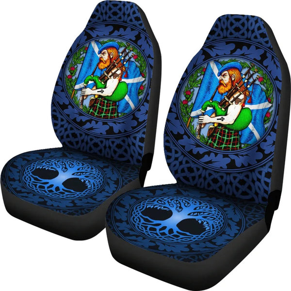 Scotland Highlander Men with Traditional Bagpipes Car Seat Covers