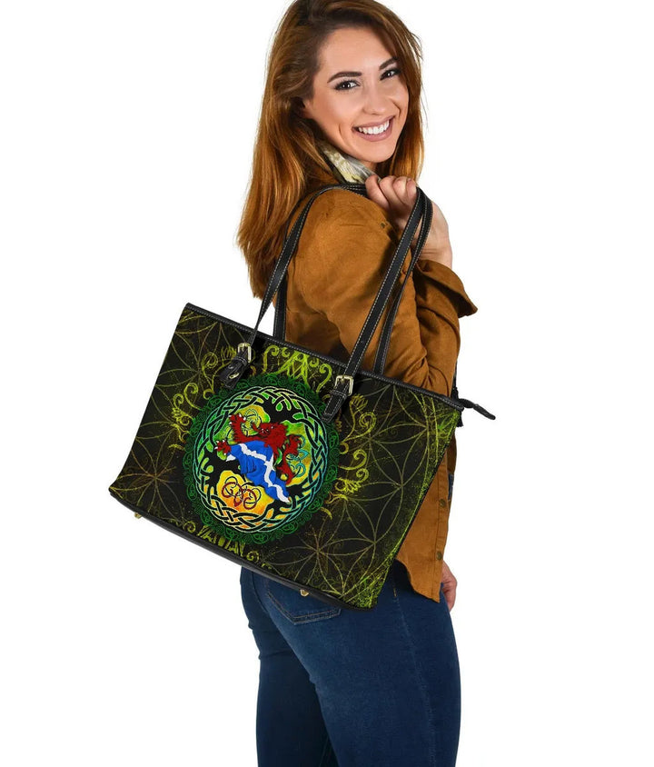 Scotland Leather Tote Bag - Celtic Tree