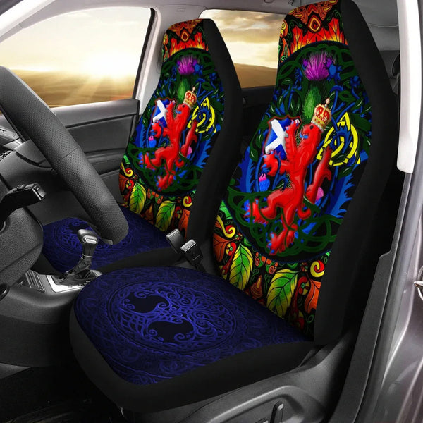 Scotland Rampant Lion with Thistle Car Seat Covers Autumn